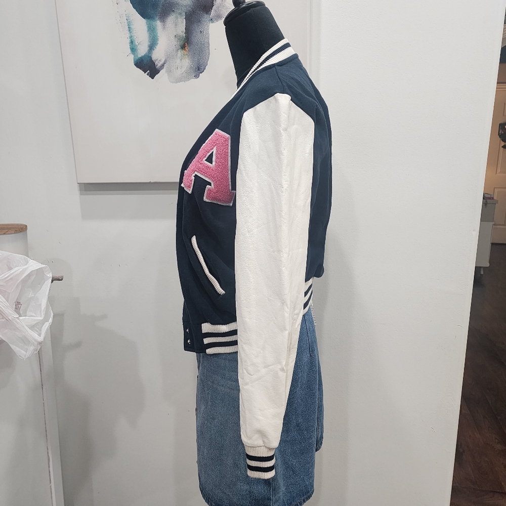 [ reflex] Juniors size Medium, cutest letterman jacket w/ pink "A" - Picture 7 of 16